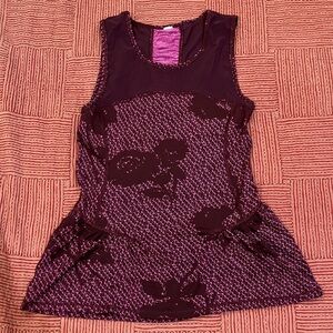American Eagle Outfitters Purple Patterned athletic peplum Tank Top